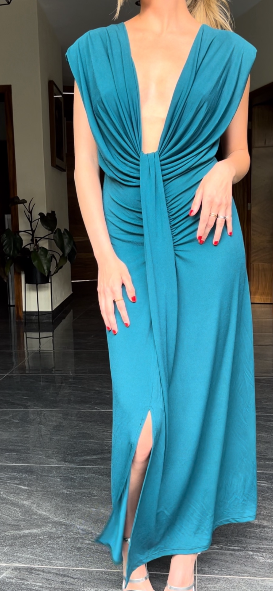 Vestido Estefy Azul petroleo
