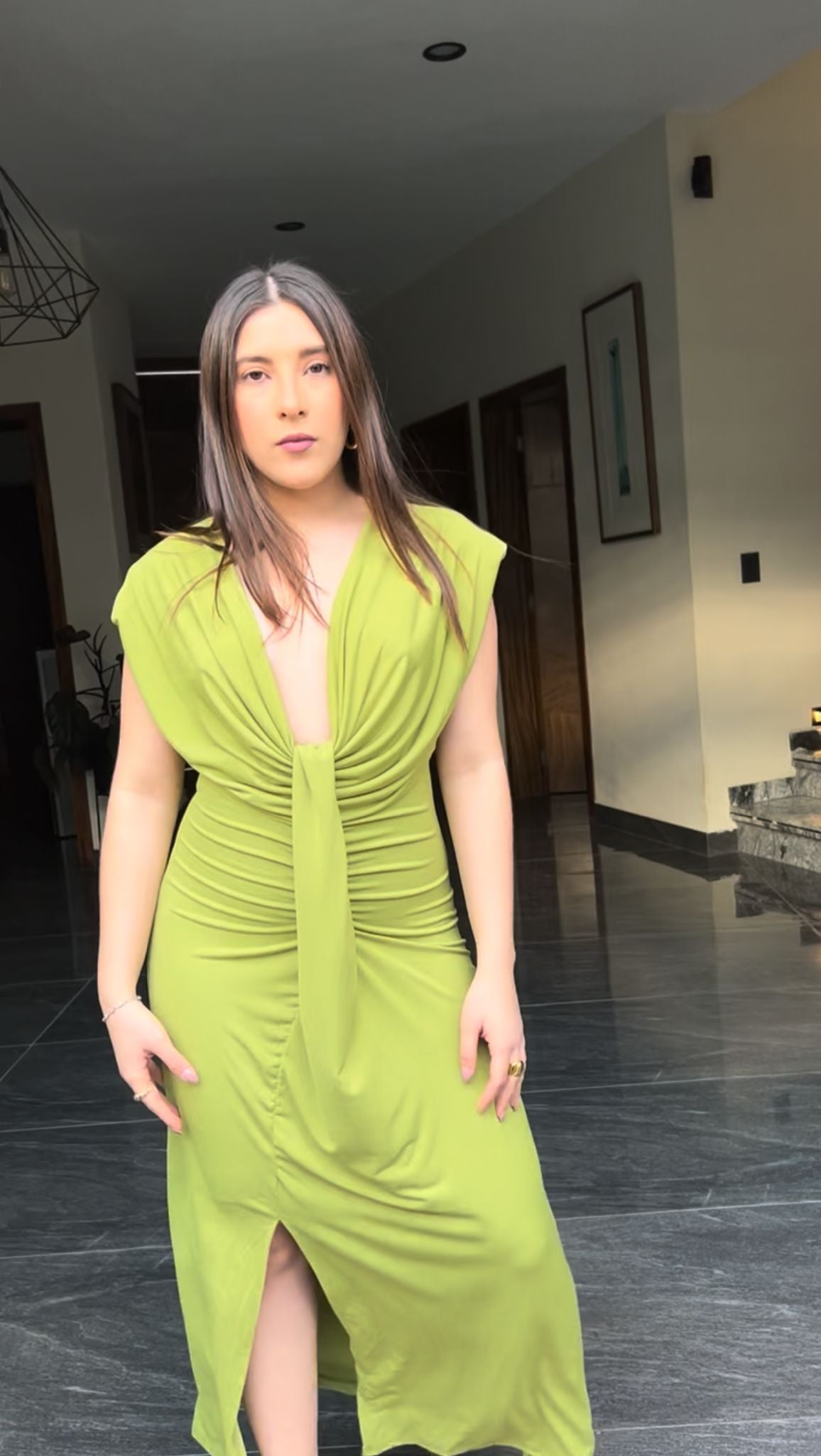 Vestido Estefy Azul petroleo