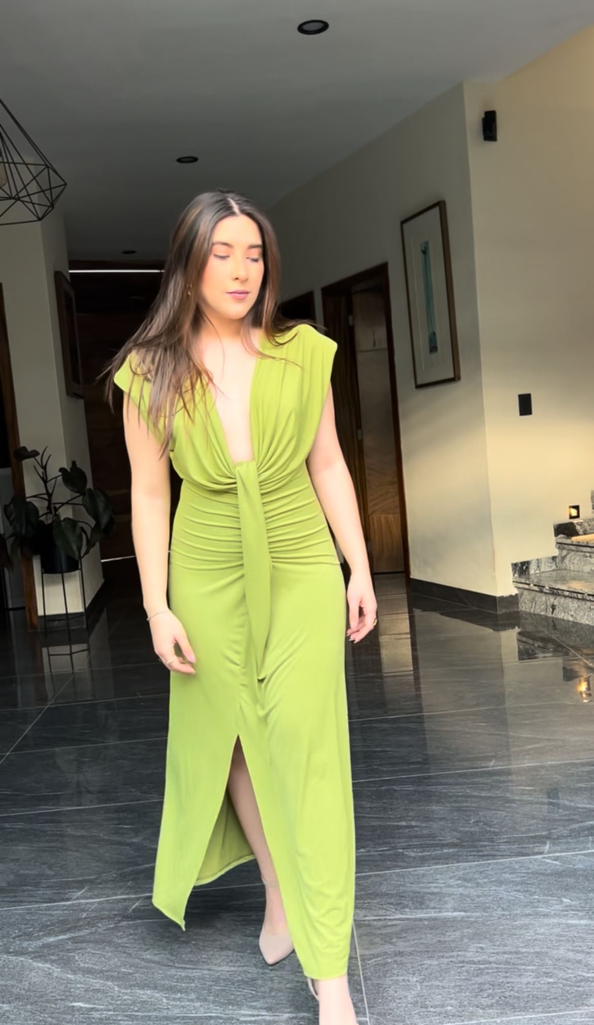 Vestido Estefy Azul petroleo