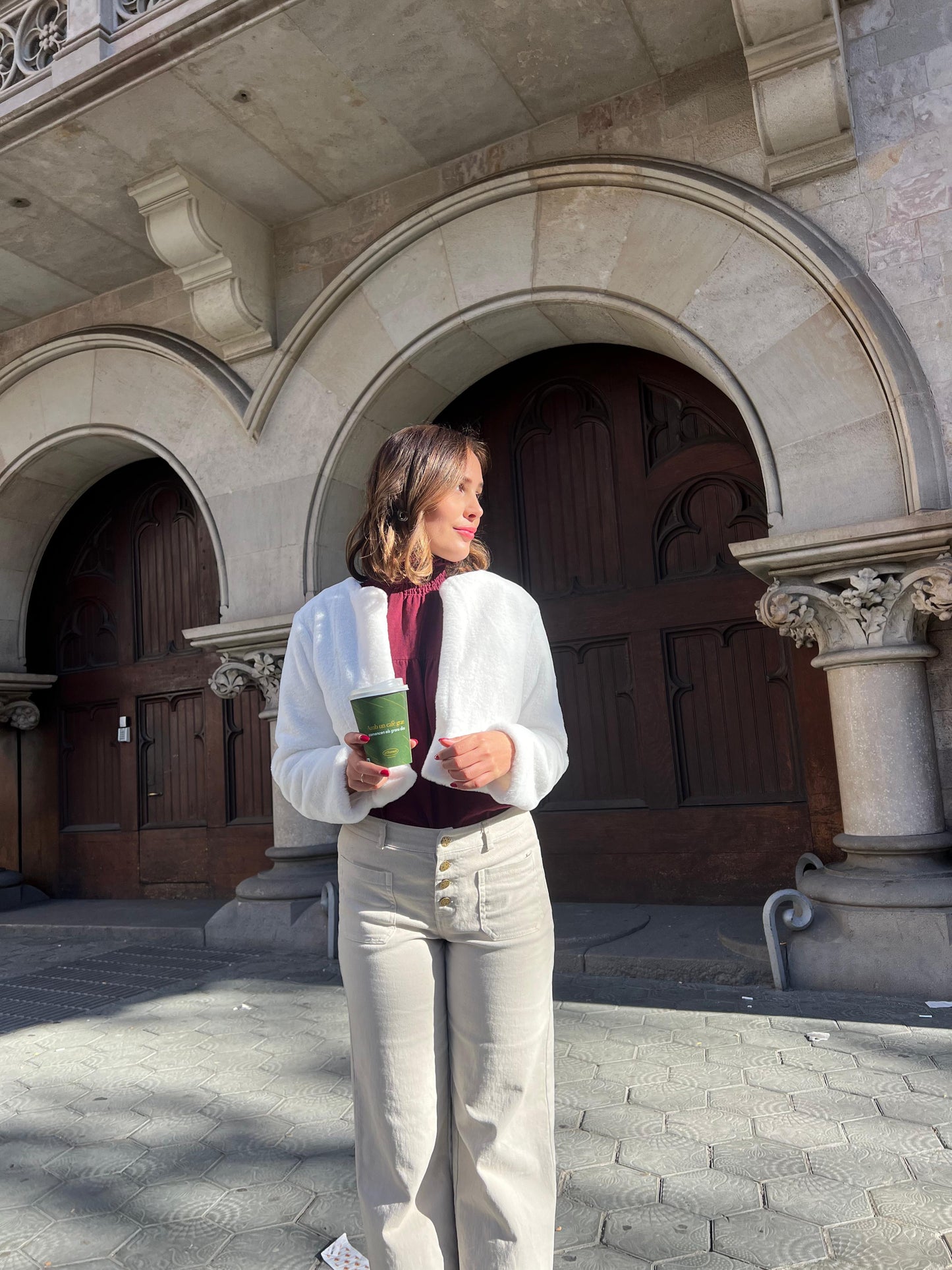 chamarra efecto pelo Zoe Blanco