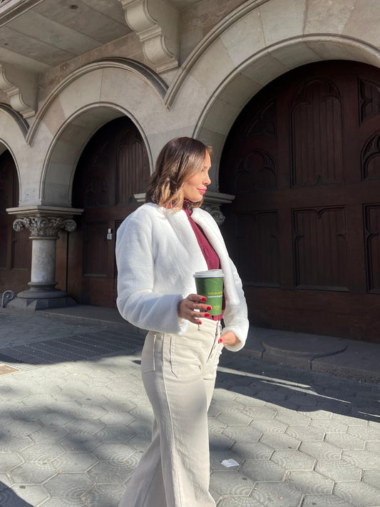 chamarra efecto pelo Zoe  Blanco