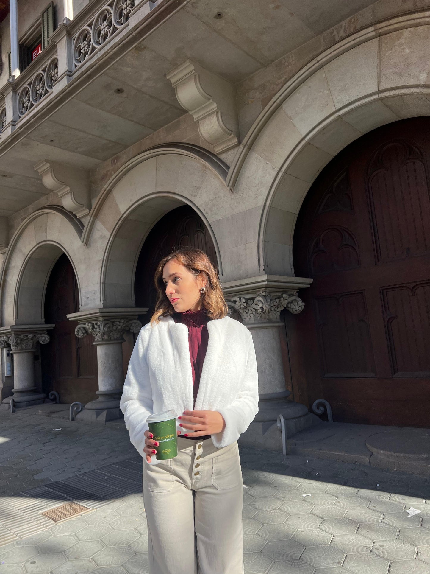 chamarra efecto pelo Zoe Blanco